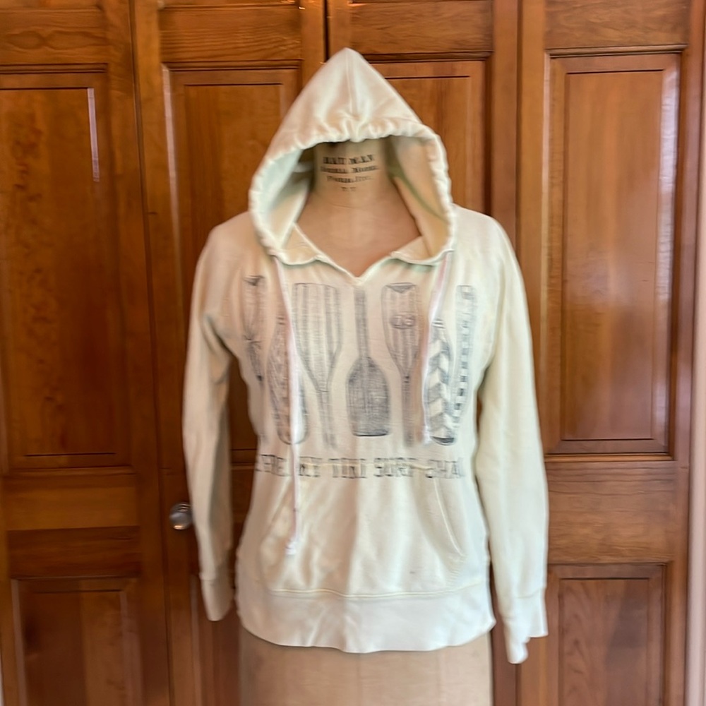 💙 Ocean Drive Tiki Surf Shack Hoodie Pale Yellow - Picture 2 of 5
